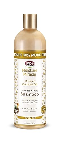 African Pride Moisture Miracle Shampoo For Natural Coils & Curls, Sulfate Free, 16 Oz