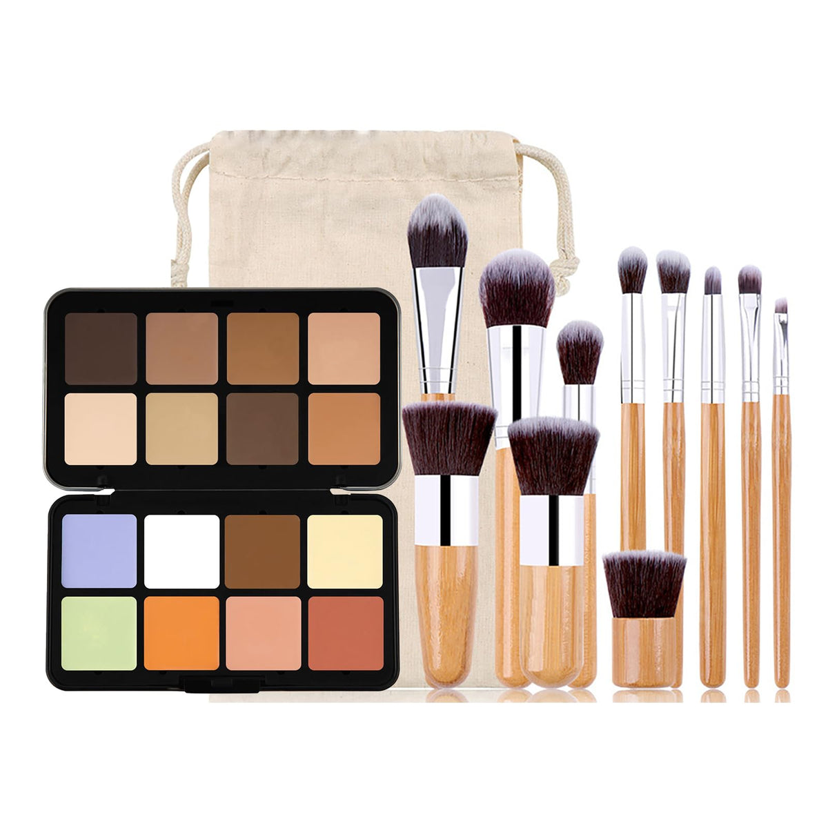 Fantasyday 16 Colors Cream Contour Concealer Palette With 11 Brushes - Full Coverage, Long Lasting