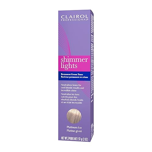 Clairol Professional Shimmer Lights Platinum Ice Toner For Cool Blonde Hair, 2 Oz