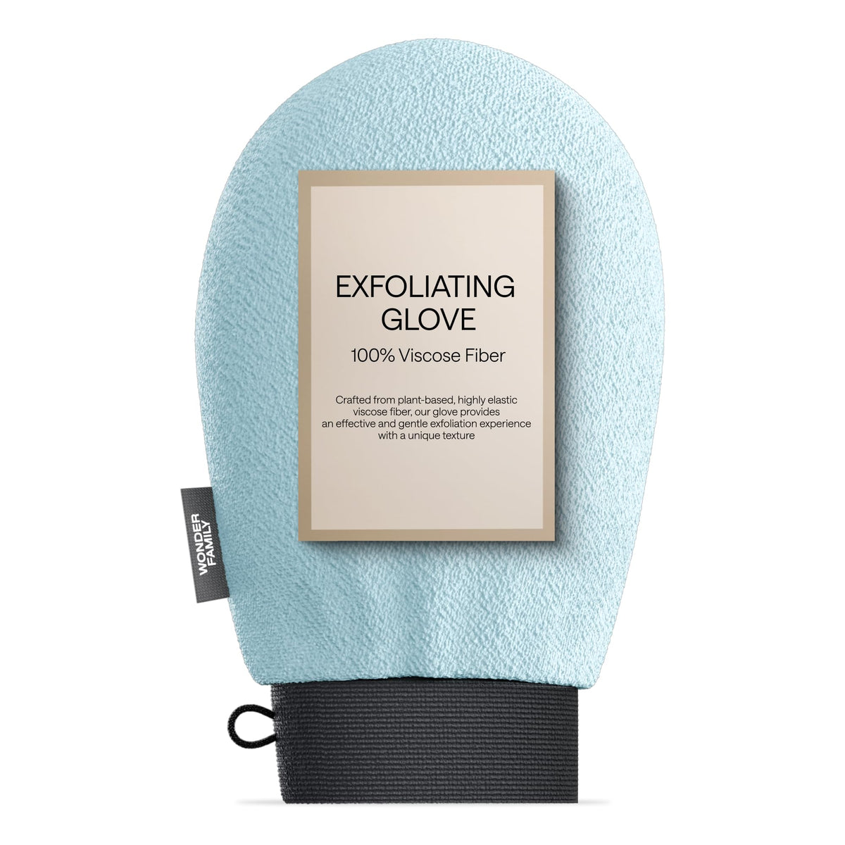 Wonder Family Exfoliating Mitt - Sea Blue Body & Face Scrubber Glove For Dead Skin Removal