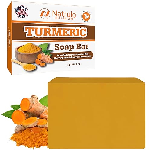 Natrulo Turmeric Soap Bar - Natural Skin Brightening For Face & Body, Reduces Dark Spots & Acne