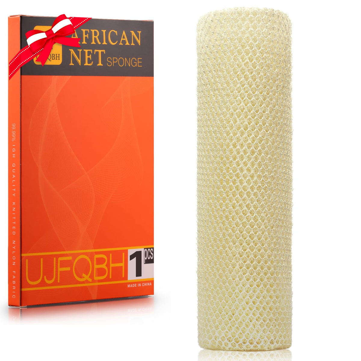 Ujfqbh African Net Sponge - Exfoliating Bath Scrubber, White, 1 Count For Daily Use