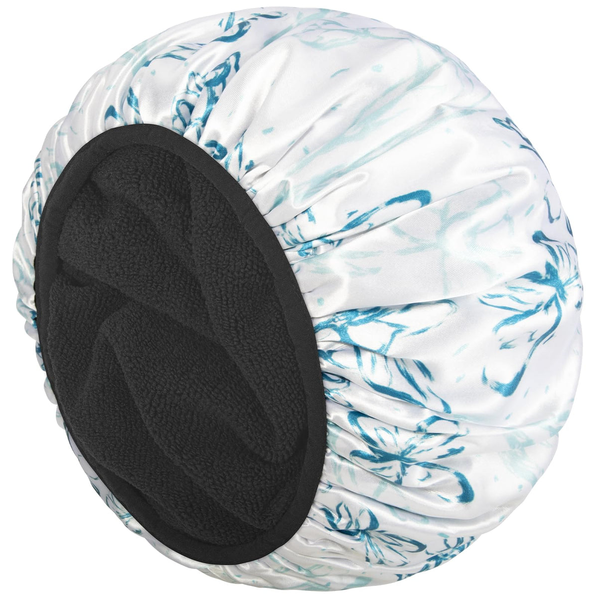 Aquior Extra Large Terry Lined Shower Cap - Reusable Triple Layer Waterproof Cap For Long Hair