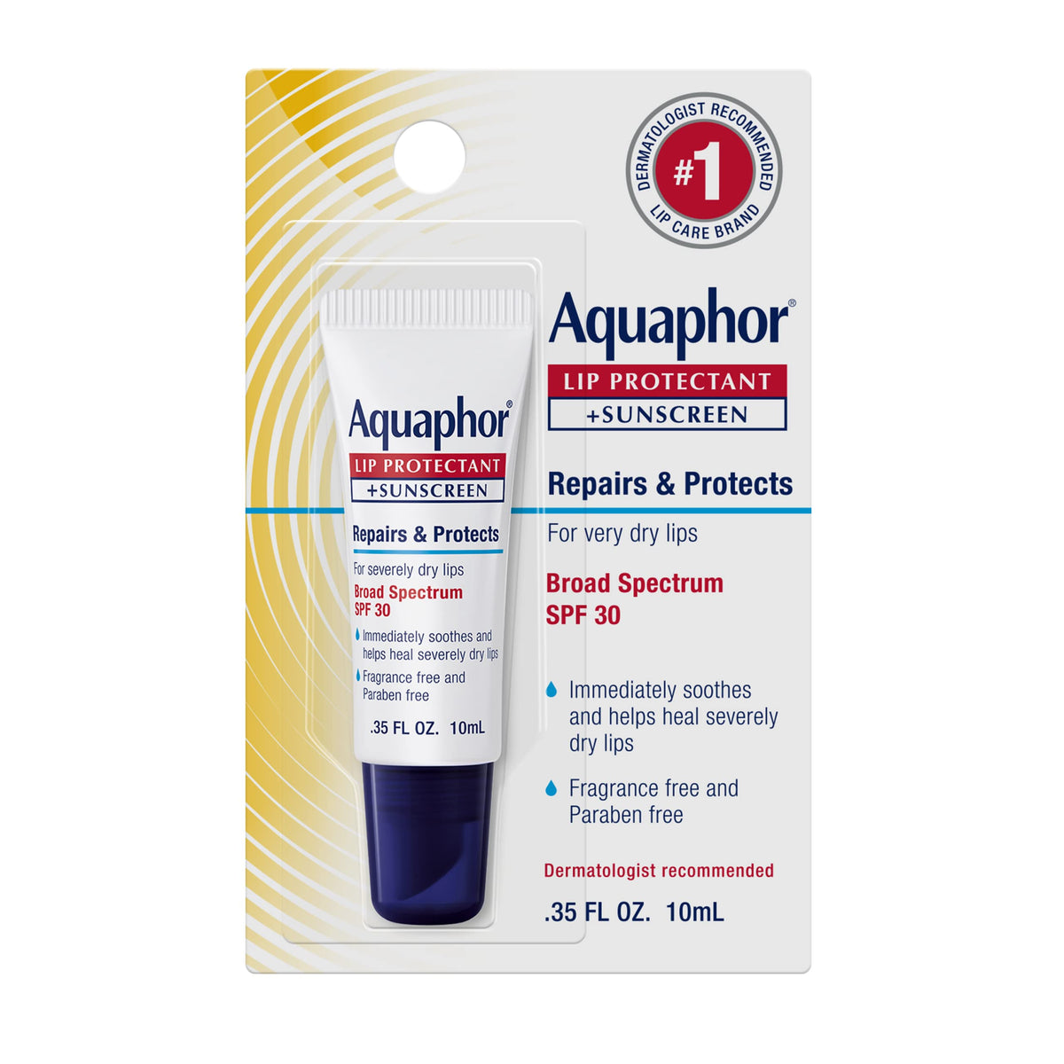 Aquaphor Lip Repair Balm Spf 30, Moisturizing Lip Protectant, 0.35 Oz Tube