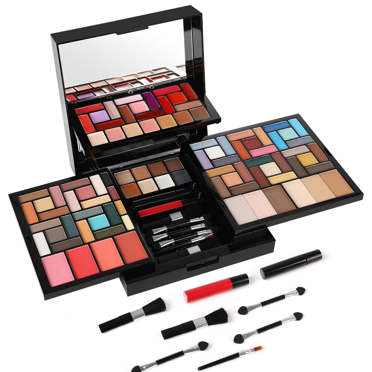 Charmcode All-In-One Makeup Gift Kit For Women - 54 Eyeshadows, Blusher, Brushes & More