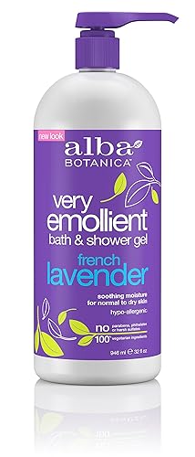 Alba Botanica Very Emollient French Lavender Bath & Shower Gel, 32 Fl Oz