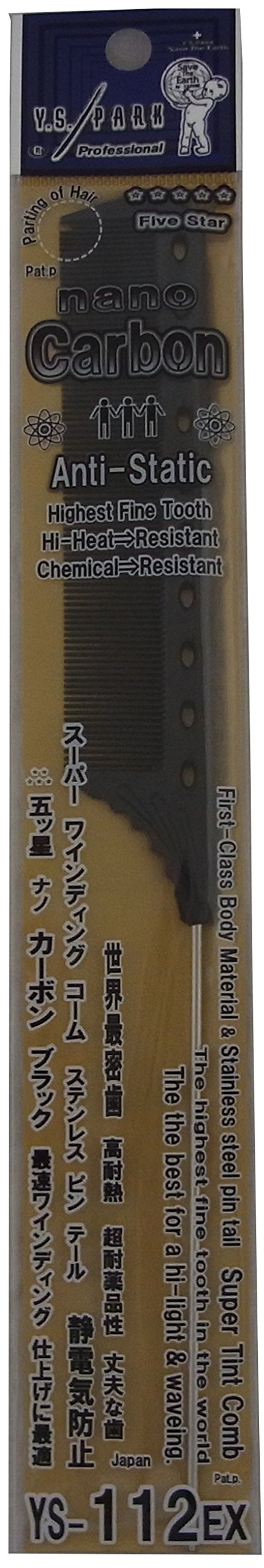 Y.S. Park YS-112 Fine Tooth Pin Tail Comb, Carbon Black, 0.09 kg, 4981104356032