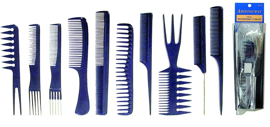 Burmax Aristocrat Professional Comb Set - 10 Piece, One Size, Essential Hair Styling Tools