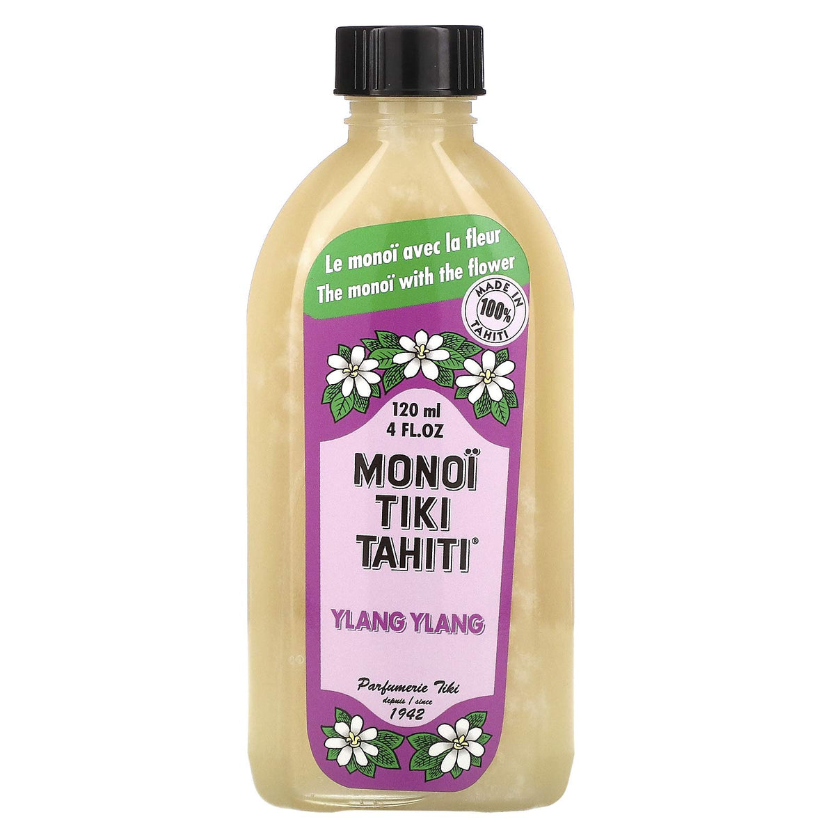 Monoi Tiare Tahiti Ylang Ylang Coconut Oil - 4 Fl Oz Moisturizing Skin & Hair Treatment