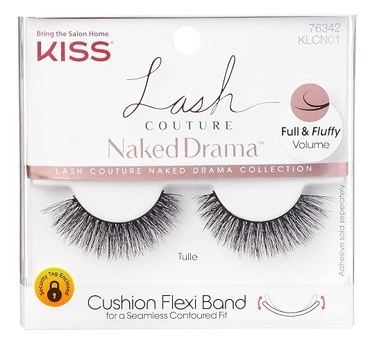 Kiss Lash Couture Naked Drama Tulle Lashes - Black, 6 Count Pack, Synthetic Material