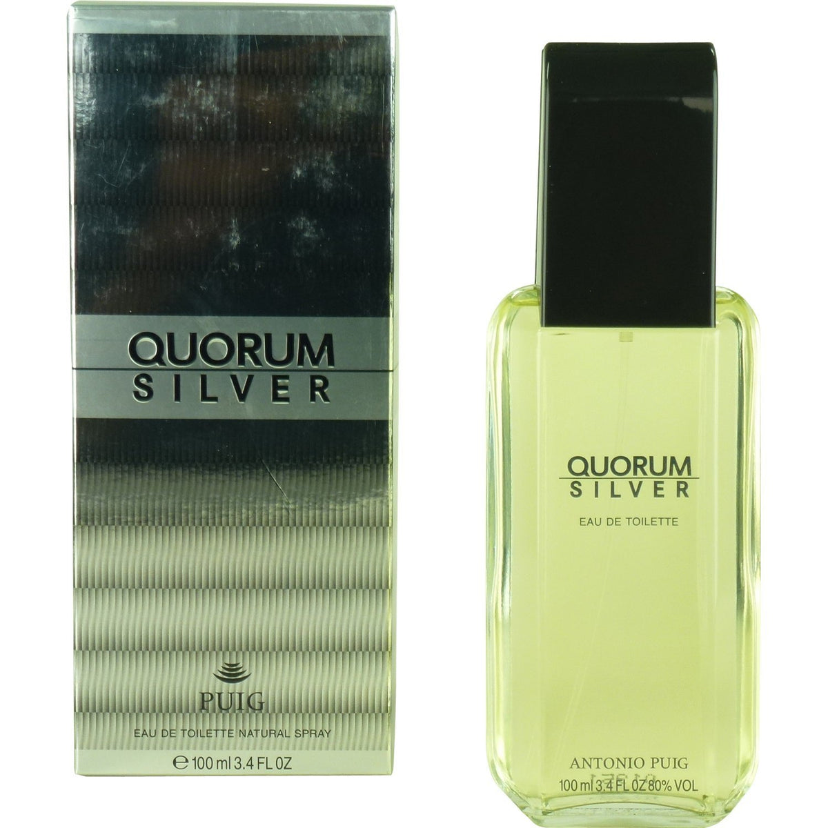 Antonio Puig Quorum Silver Men'S Eau De Toilette Spray, 3.4 Fl Oz - Fragrance For Him