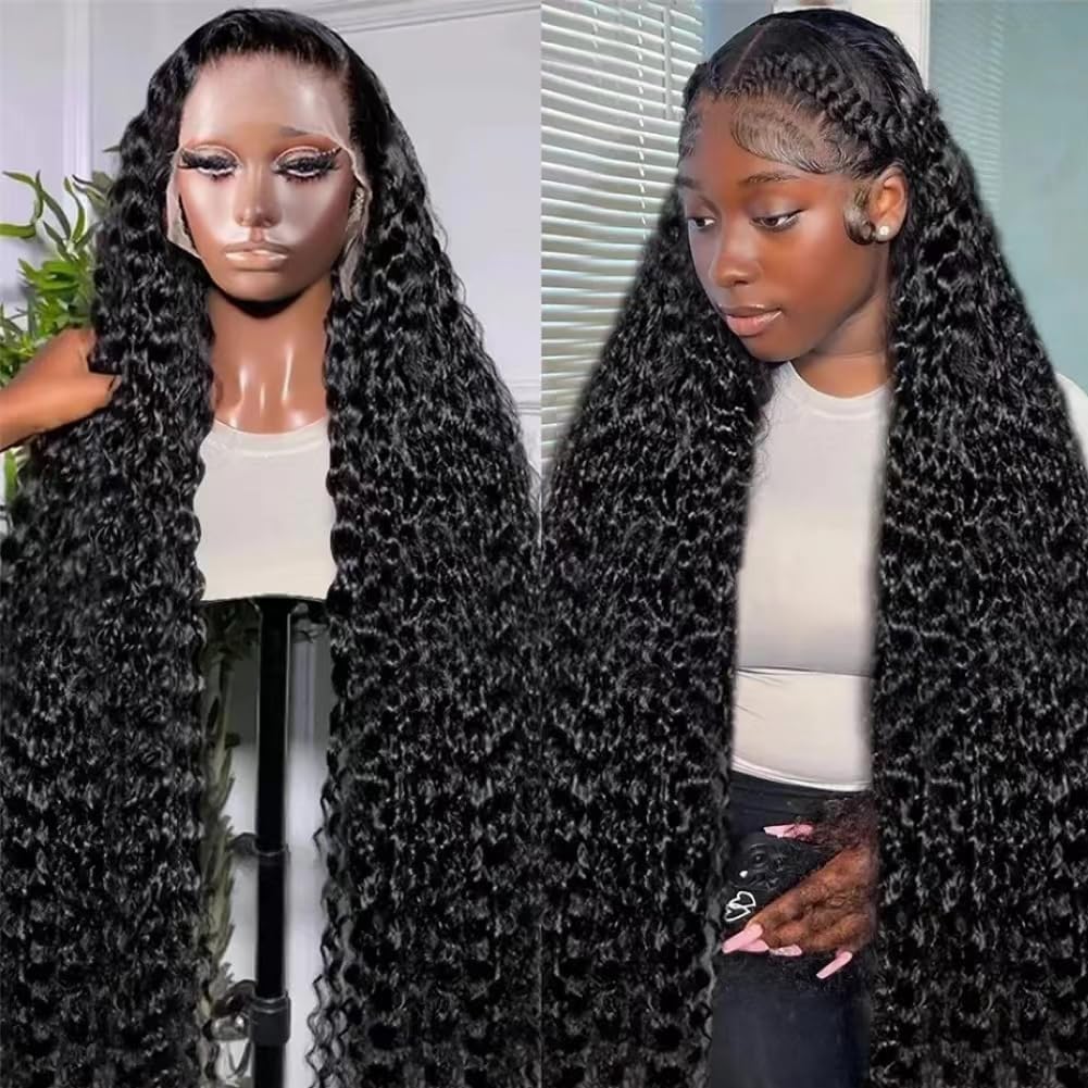 Alsziqihr 30&quot; Hd Curly Lace Front Wig, Human Hair, 180% Density, Natural Black For Black Women