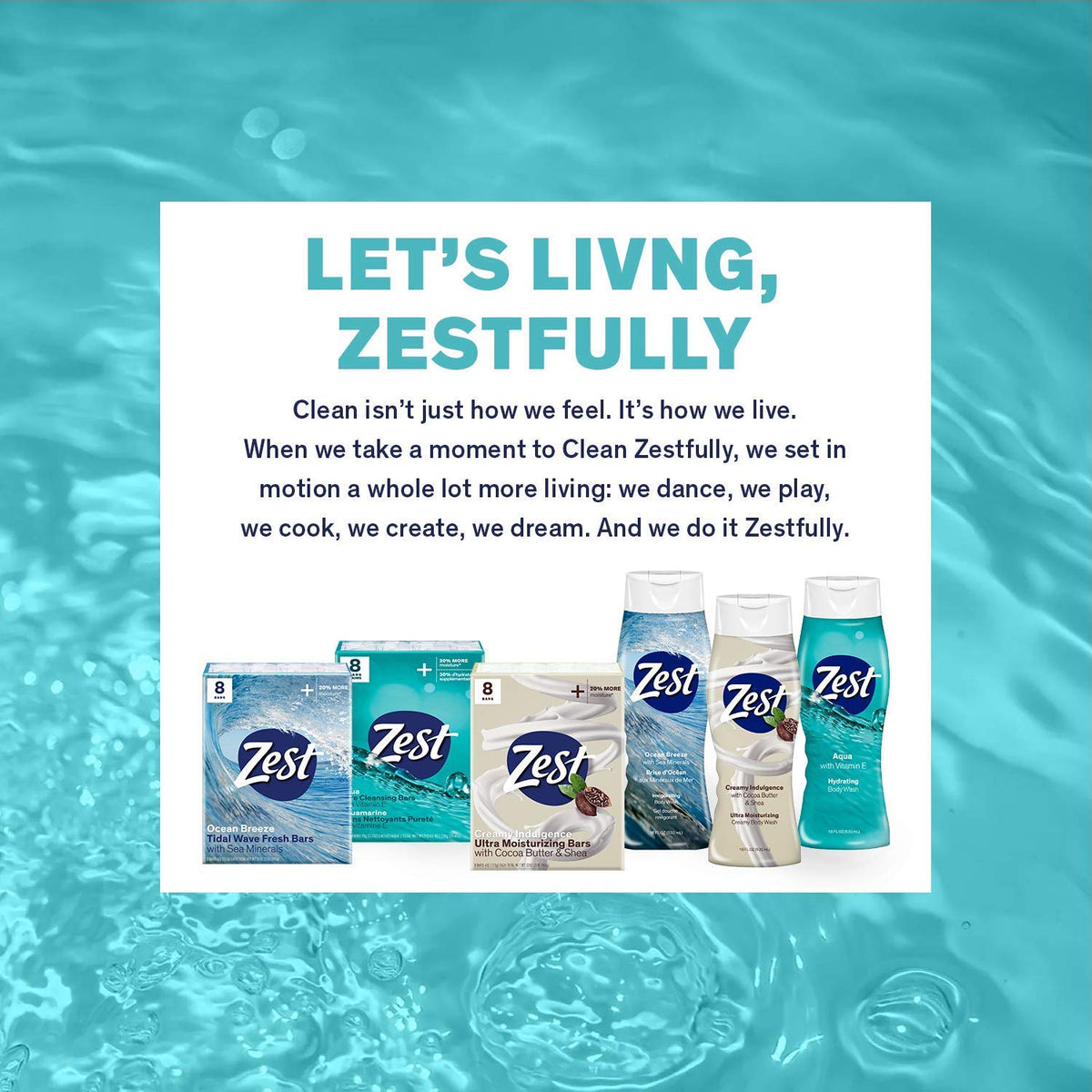 Zest Ocean Breeze Bar Soap - 8 Moisturizing Bars With Sea Minerals For Smooth Skin