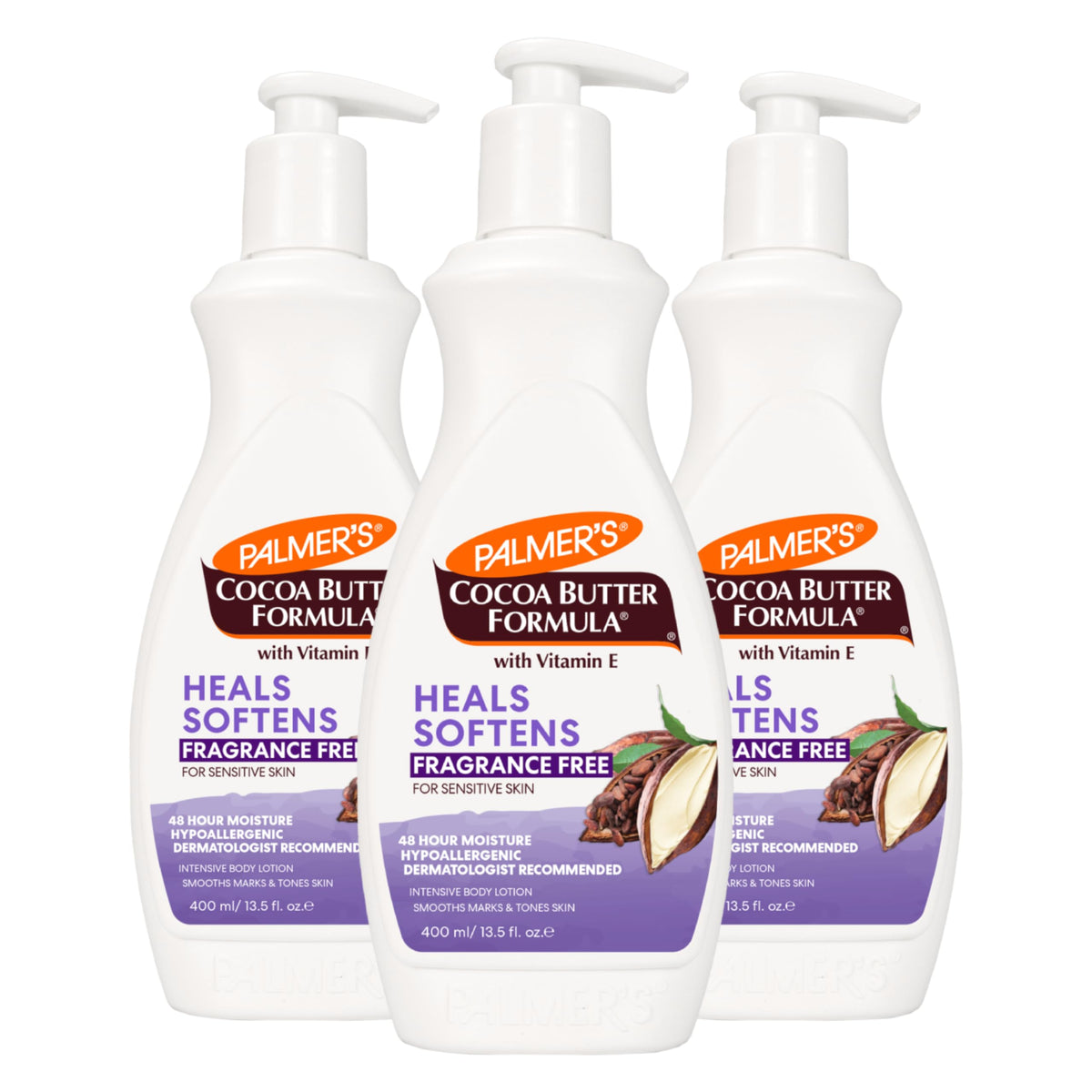 Palmer'S Cocoa Butter Formula Fragrance Free Lotion, 13.5 Fl. Oz, Pack Of 3