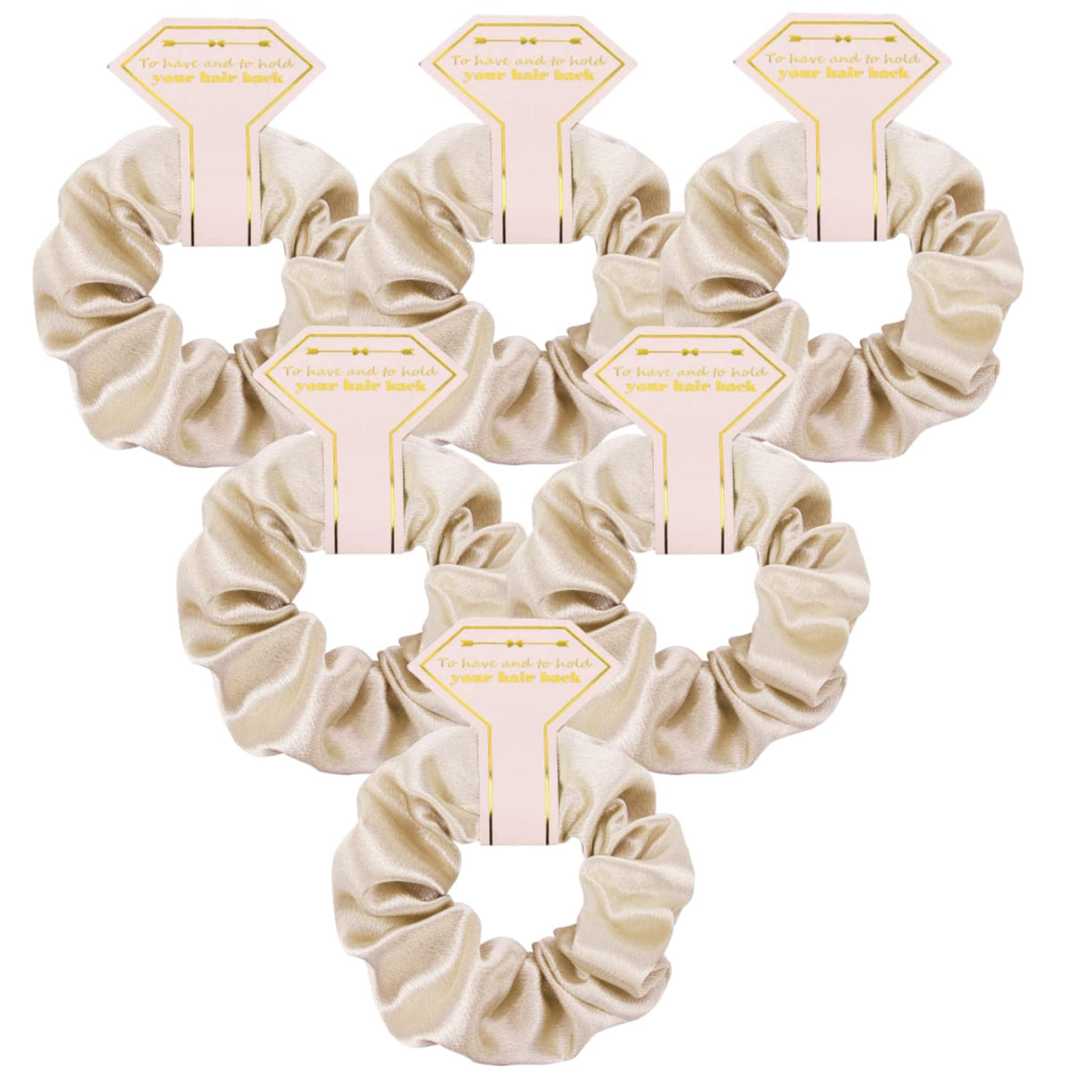 Loanzeg Satin Bridesmaid Scrunchies Set Of 6 - No Damage Hair Ties For Bridal Shower & Weddings