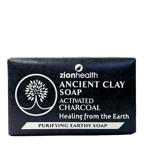 Zion Health Ancient Clay Soap With Activated Charcoal - 6 Oz, Adama Minerals