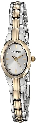 Armitron Women'S Two-Tone 75/3313Svtt Dress Watch, 19Mm Brass Band