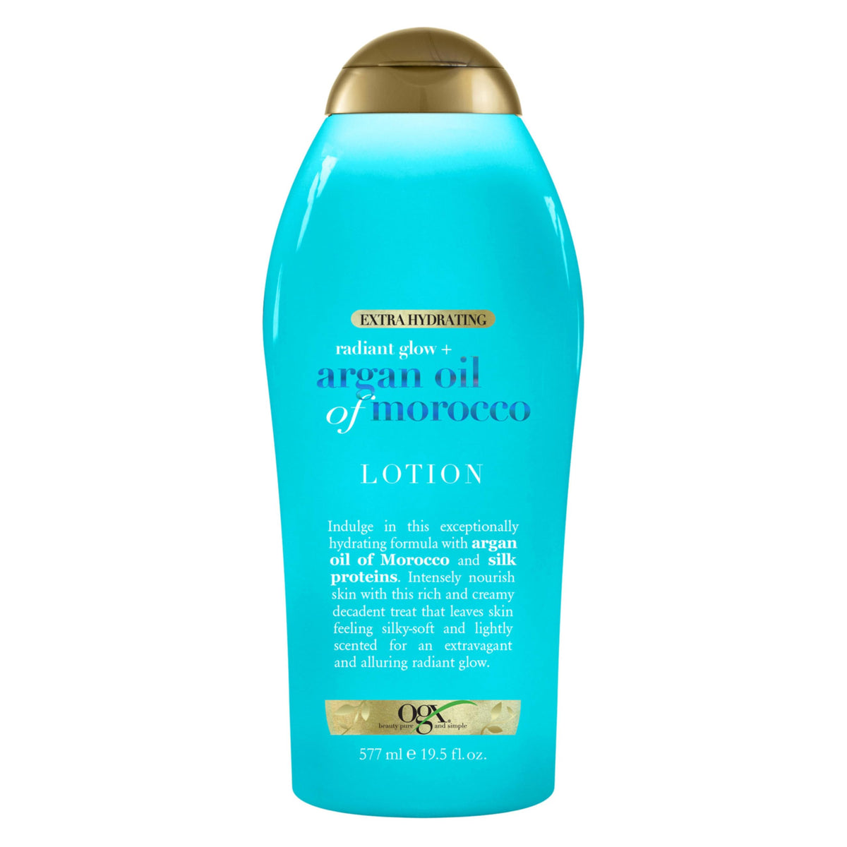 Ogx Radiant Glow Argan Oil Body Lotion 19.5 Fl Oz - Hydrating Cream For Dry Skin, Paraben-Free