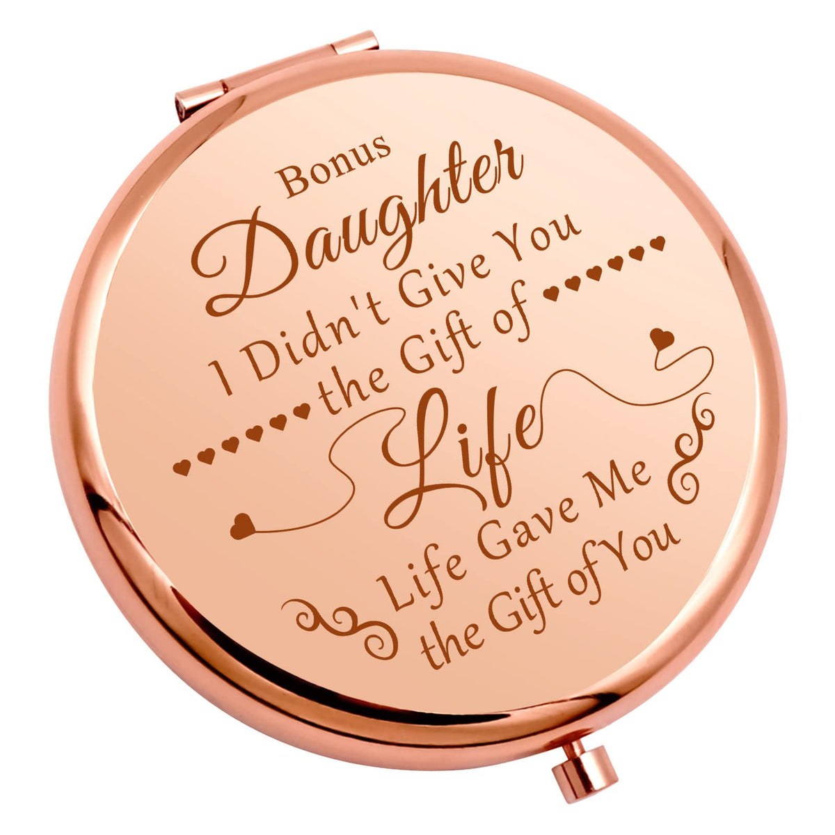 Gevody Rose Gold Travel Makeup Mirror - Perfect Gift For Bonus Daughter, Stepdaughter & More