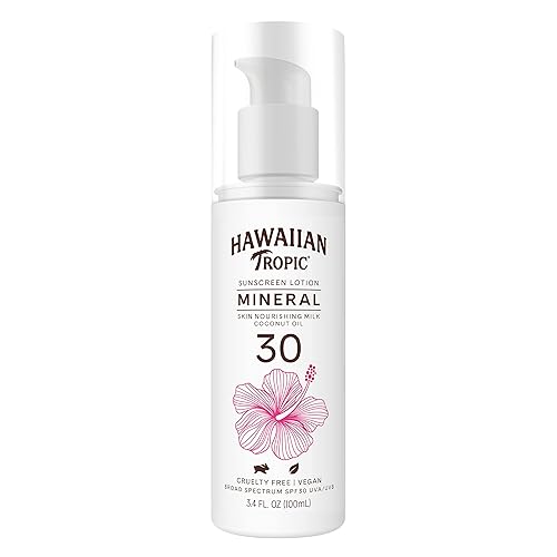 Hawaiian Tropic Mineral Sunscreen Spf 30, 3.4Oz - Oxybenzone Free, Travel Size Sun Milk