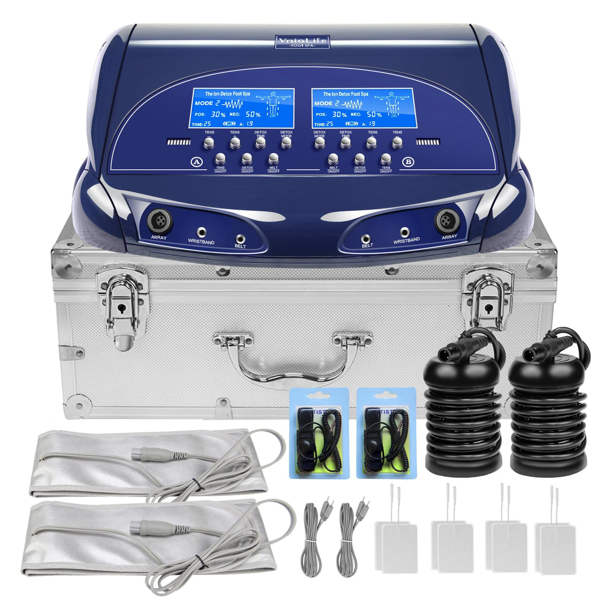 Vniolife Dual Ionic Detox Foot Bath Machine With Lcd Display & 2 Arrays - Blue Detox Spa