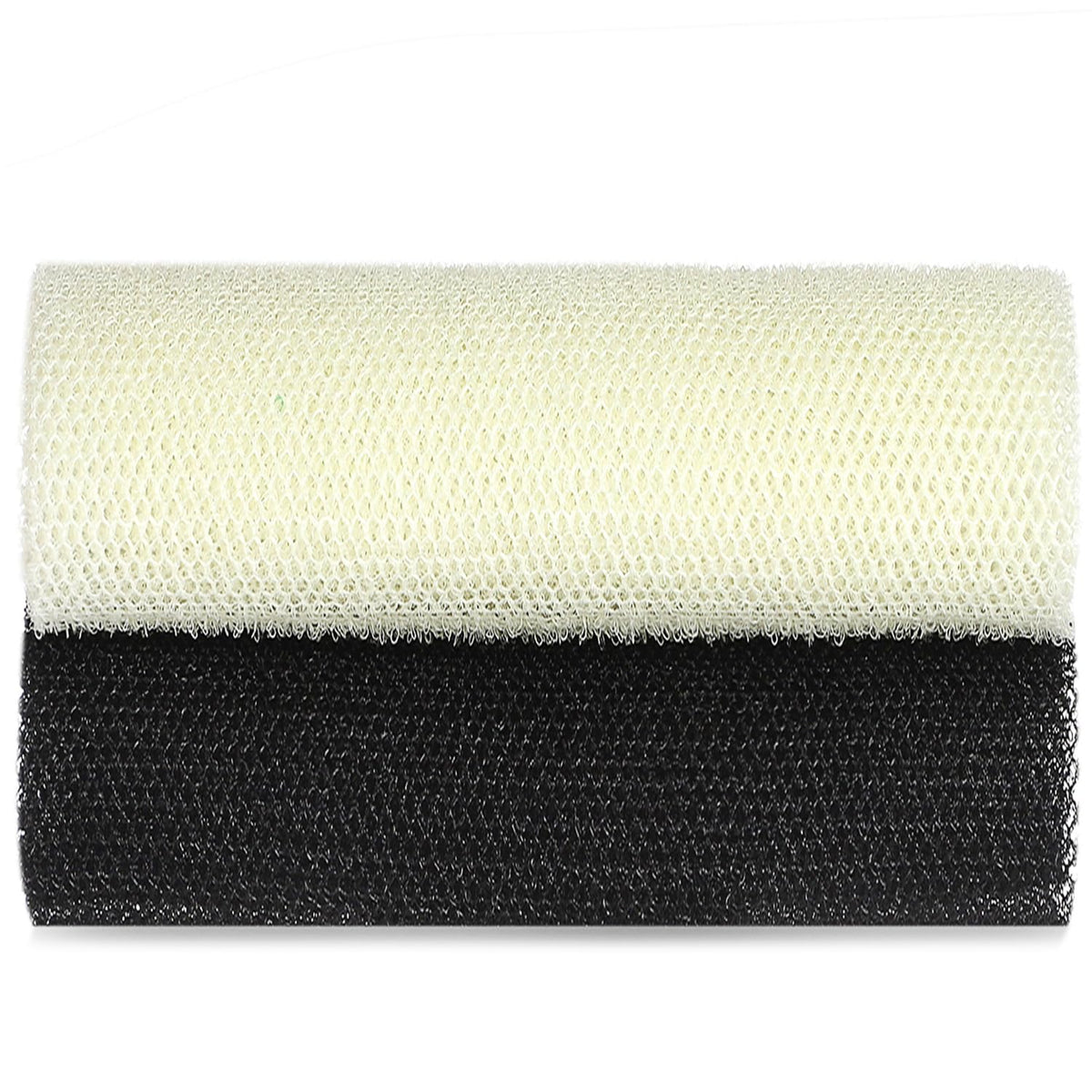 Jassins African Exfoliating Net - Body Scrubber & Back Scrubber (Pack Of 2) - Black & Beige