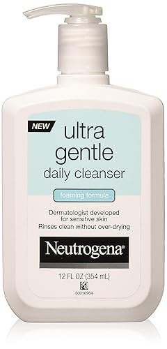 Neutrogena Ultra Gentle Daily Facial Cleanser, Oil-Free & Hypoallergenic, 12 Oz (Pack Of 2)