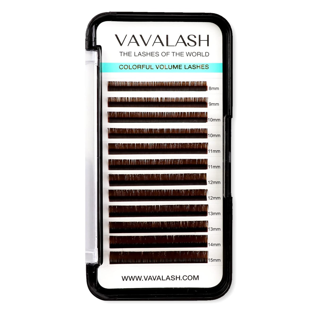 VAVALASH Colored Lash Extensions 0.07mm C Curl Brown 8-15mm Individual Volume Lashes