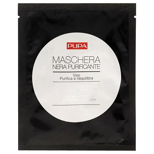 Pupa Milano Purifying Black Face Mask - Absorbs Sebum, Prevents Imperfections, 0.57 Oz