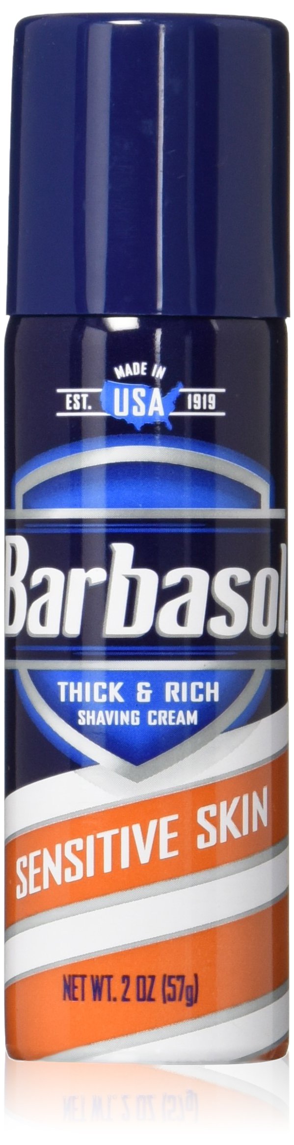 Barbasol Sensitive Skin Shaving Cream, Thick & Rich, Travel Size, 2 Oz, Pack Of 24, Tsa Approved