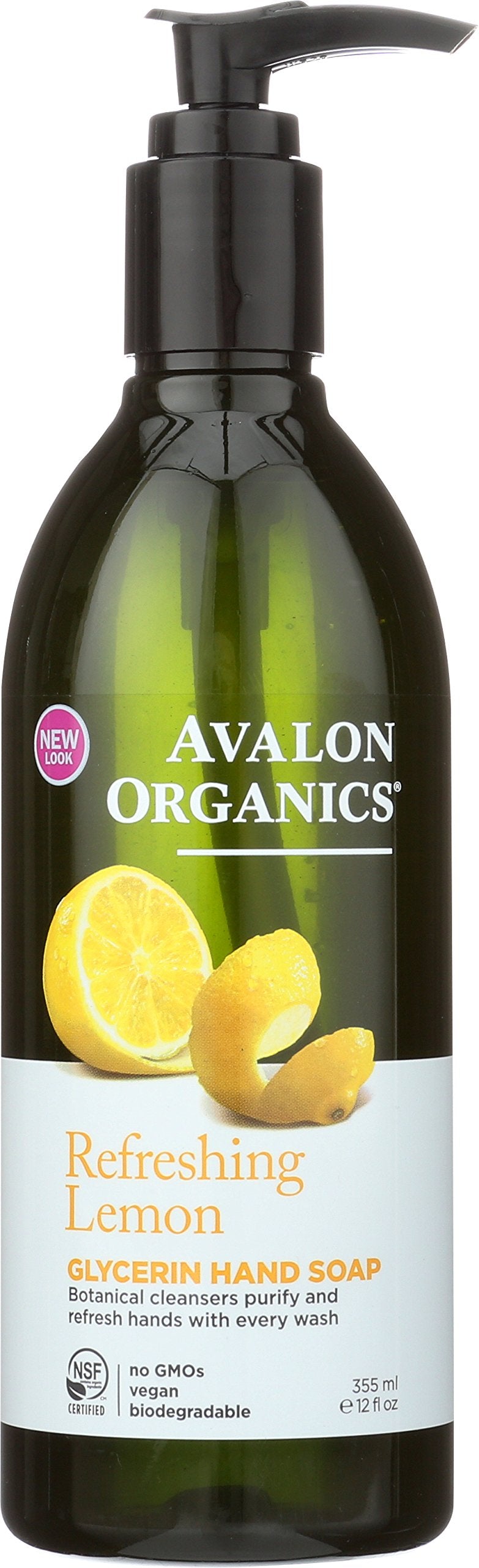 Avalon Organics Refreshing Lemon Glycerin Hand Soap, 12 Fl Oz - Natural & Hydrating