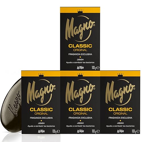 Magno Soap - 4 Bars (3.53 Oz/100G Each) - Black - Moisturizing Cleansing Bars