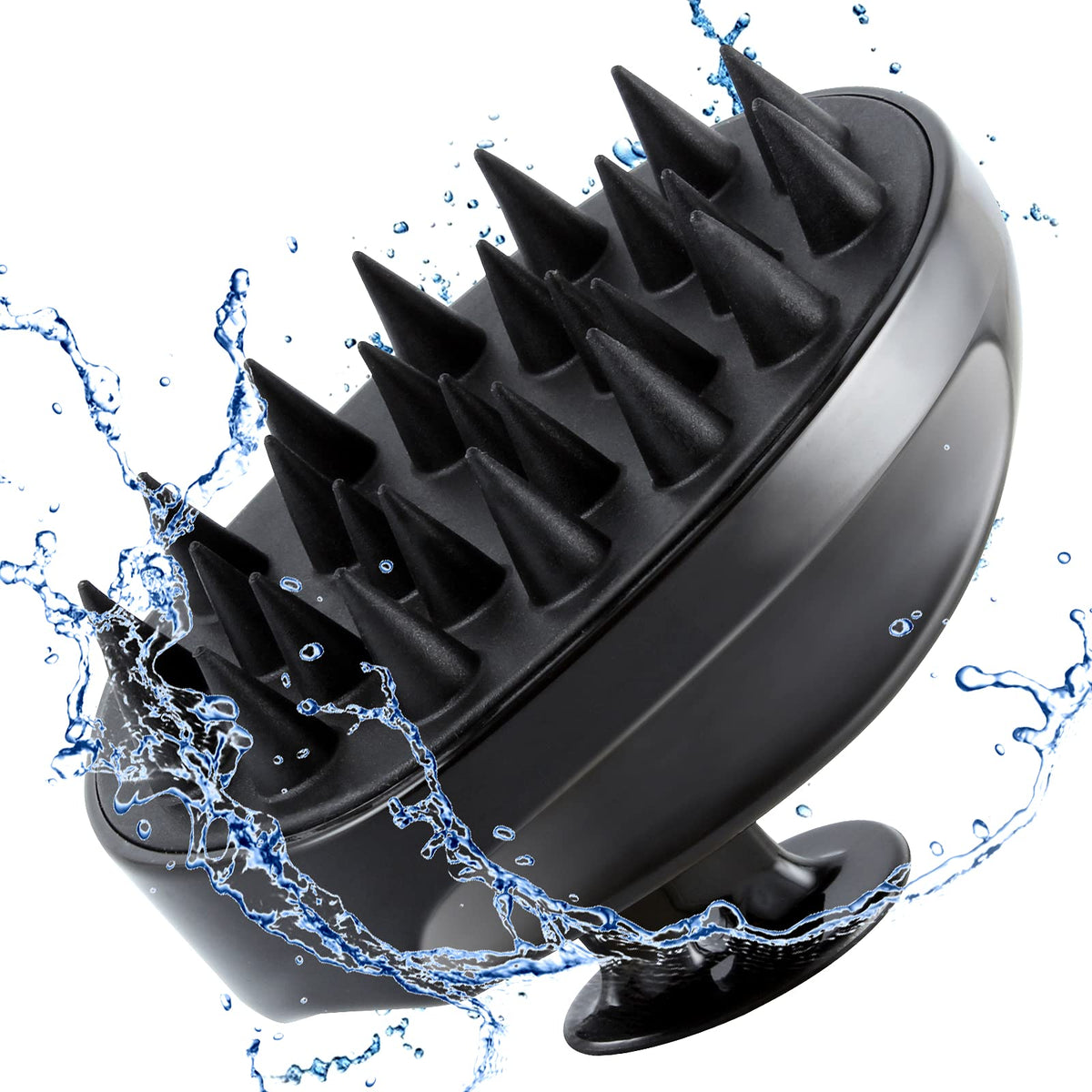 Sosoon Shampoo Brush Scalp Scrubber Massager For Hair Growth - Black Silicone, 1 Count