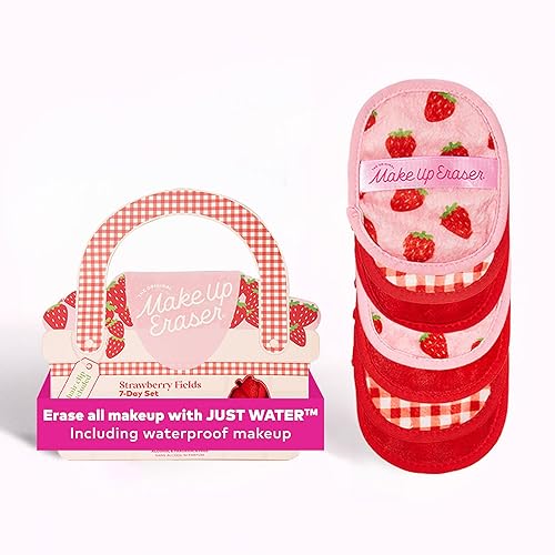 Makeup Eraser 7-Day Set - Erase All Makeup With Water, Waterproof Mascara & More, Strawberry Fields