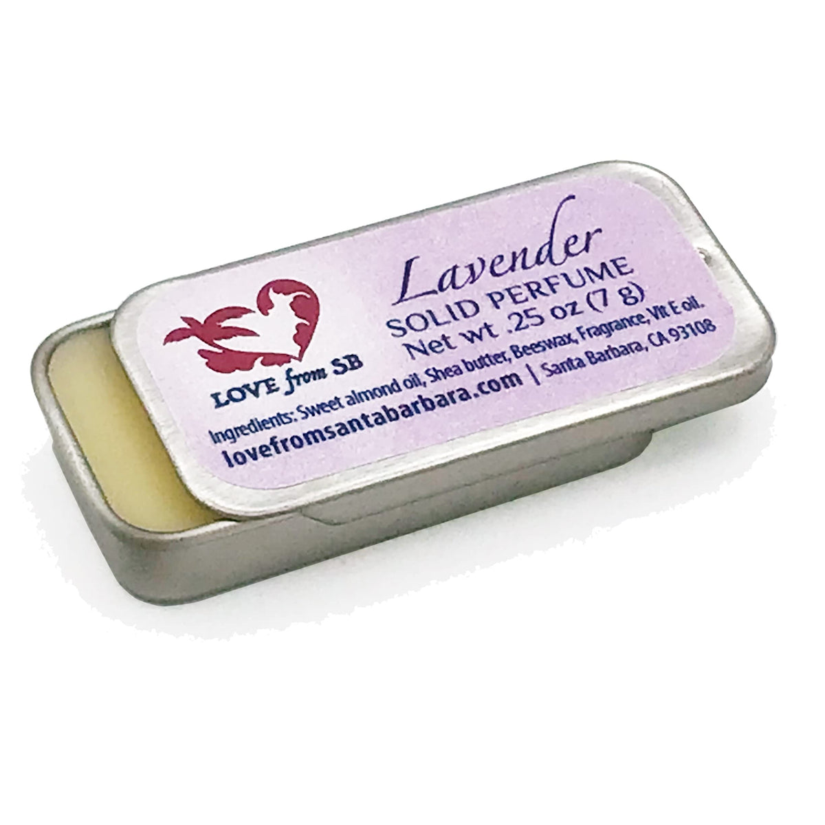 Love From Santa Barbara Lavender Solid Perfume - Compact, Luxurious Spa Gift For Her