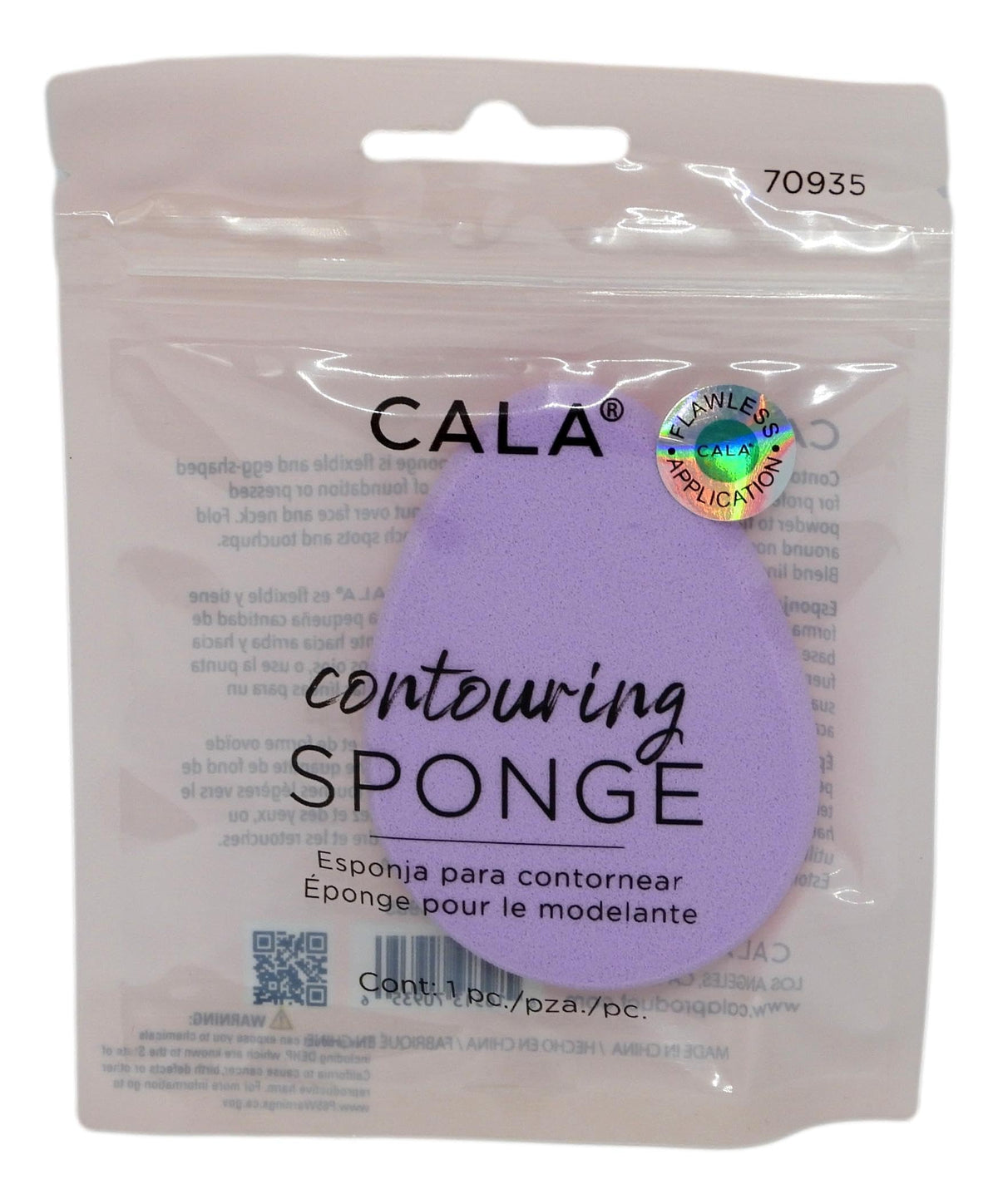 Cala Contouring Sponge - Rubber Makeup Blender, 1 Count (Pack Of 1) For Flawless Application