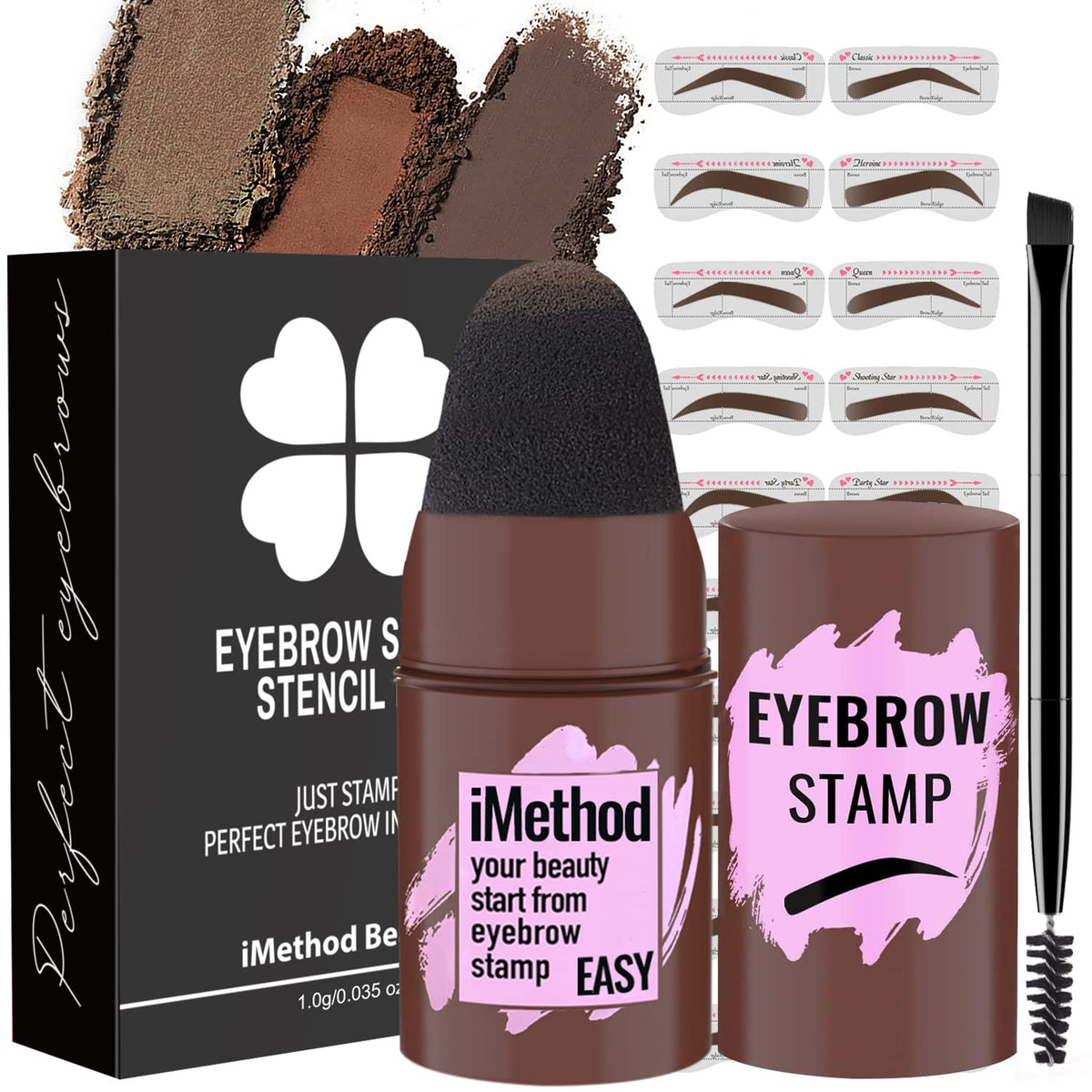 iMethod Eyebrow Stamp and Stencil Kit - Long-lasting Blonde Shaping for Perfect Brows