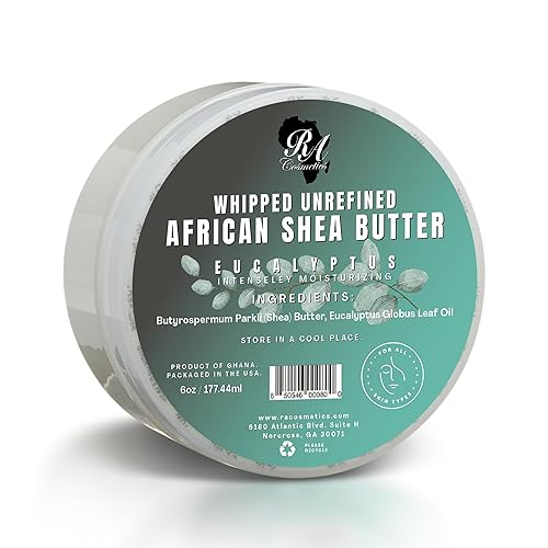 Ra Cosmetics Whipped Shea Butter Eucalyptus 6Oz - 100% Pure Moisturizer For Skin & Hair