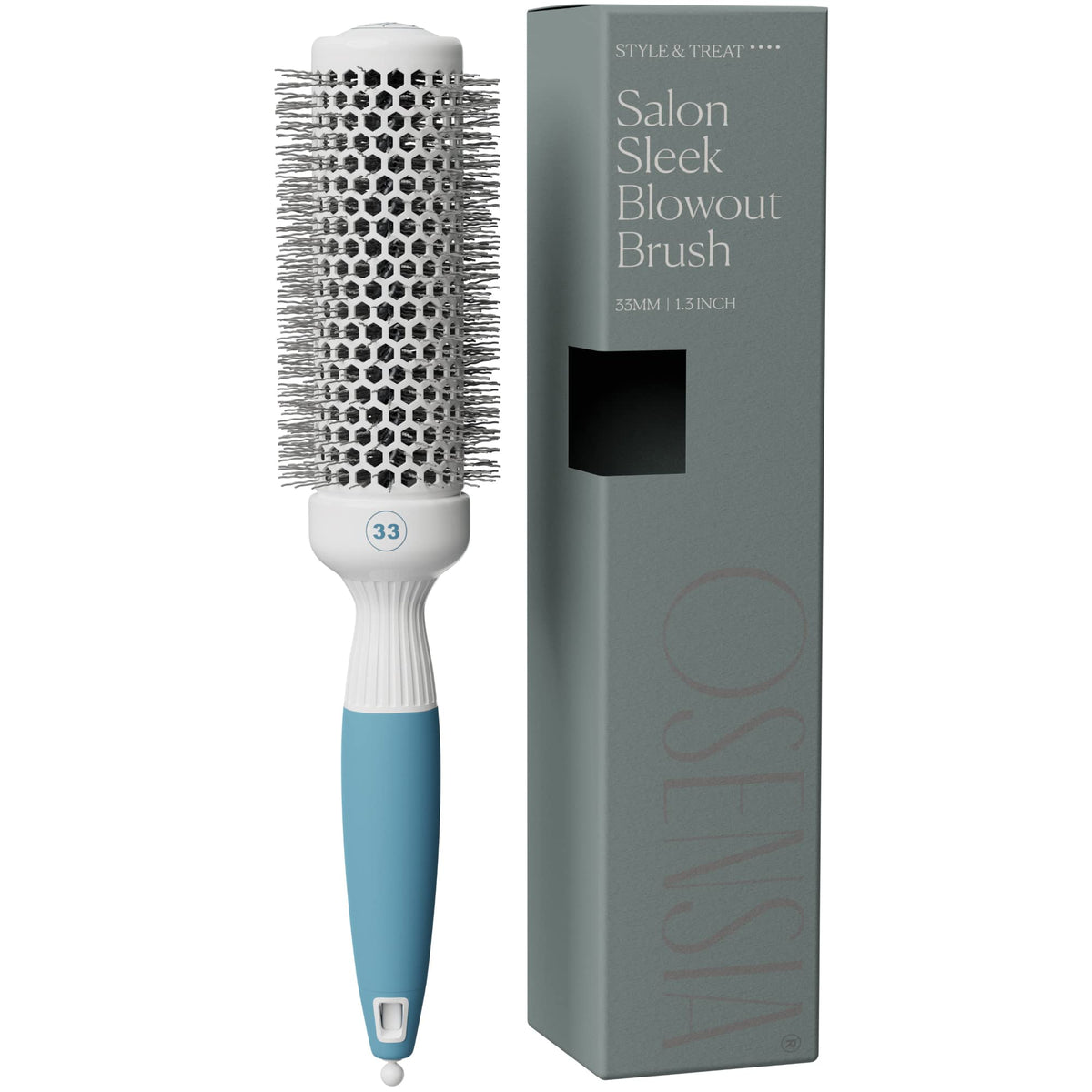 Osensia 1.3 Inch Professional Round Brush - Ceramic Ionic Thermal Brush For Sleek Blowouts