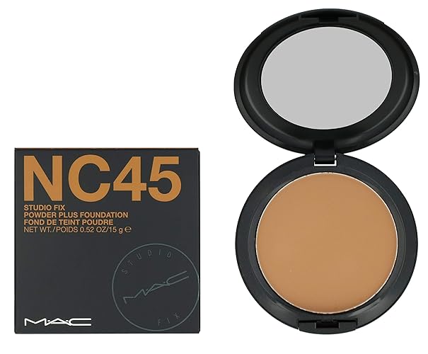 Mac Studio Fix Powder Plus Foundation Nc45 - 15G/0.52Oz, Long-Lasting Matte Finish