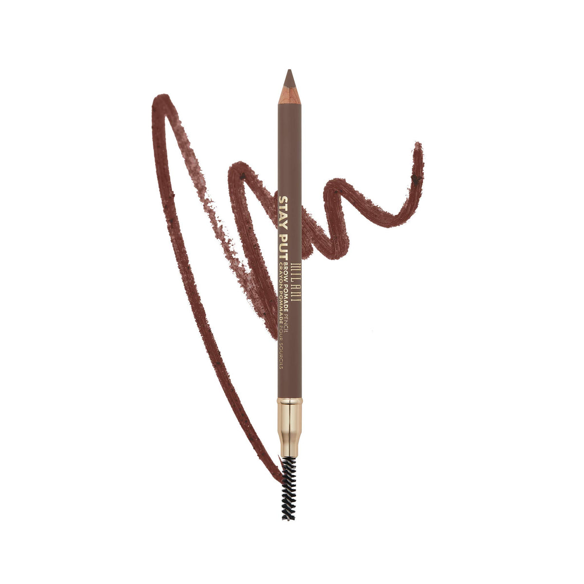 Milani Stay Put® Brow Pomade Pencil - 03 Medium Brown, 0.03 Ounce, Long-Lasting Eyebrow Makeup