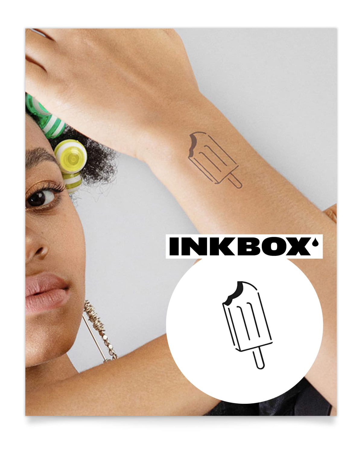 Inkbox Ice Pop Temporary Tattoo - Semi-Permanent, Water-Resistant, 2X2 In, Lasts 1-2