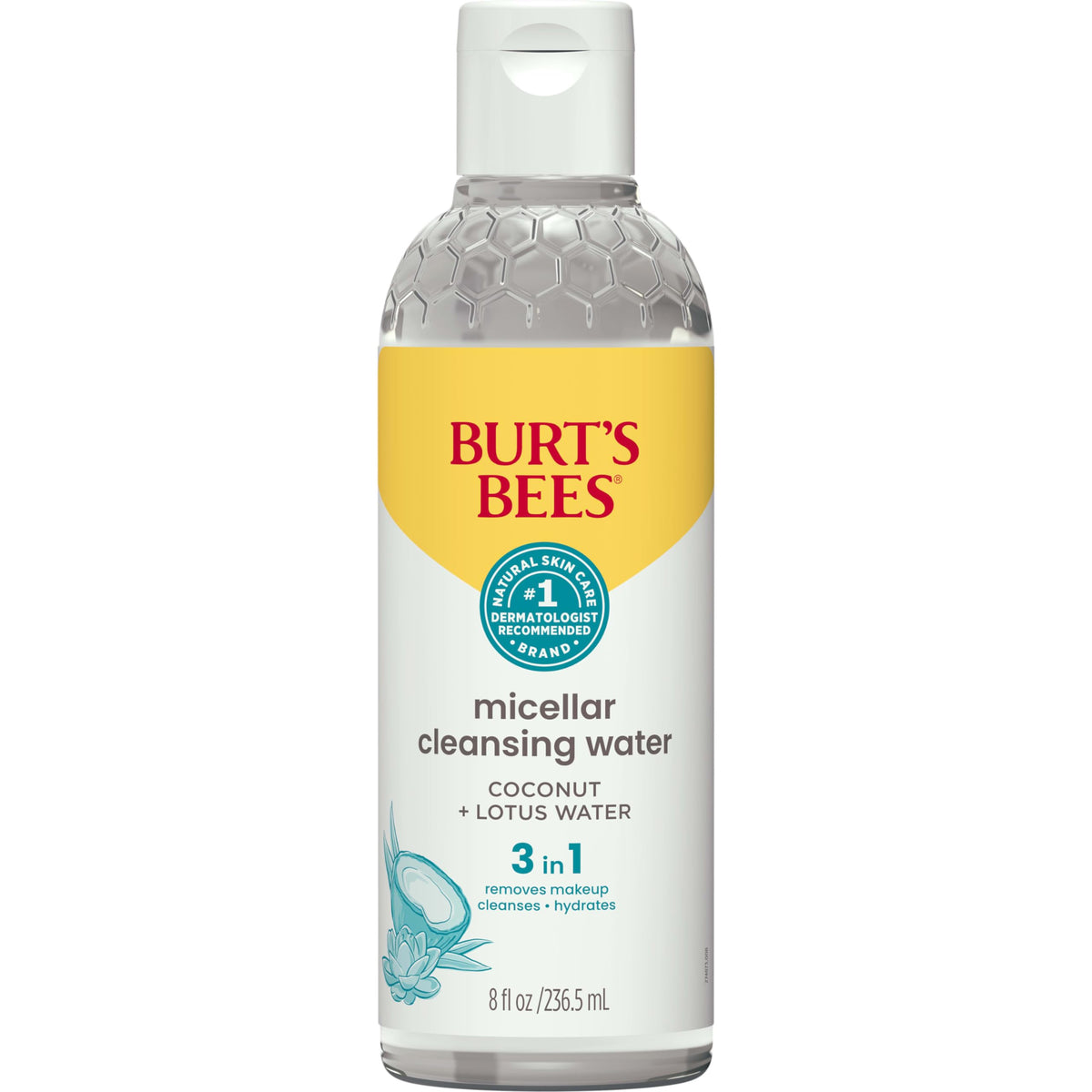 Burt'S Bees Micellar Cleansing Water, Coconut & Lotus, 8 Fl Oz - Gentle Makeup Remover