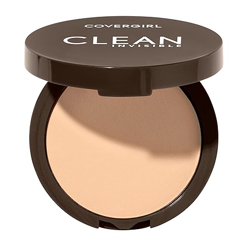 Covergirl Clean Invisible Pressed Powder, Vegan, Lightweight, Classic Ivory 110, 0.38Oz