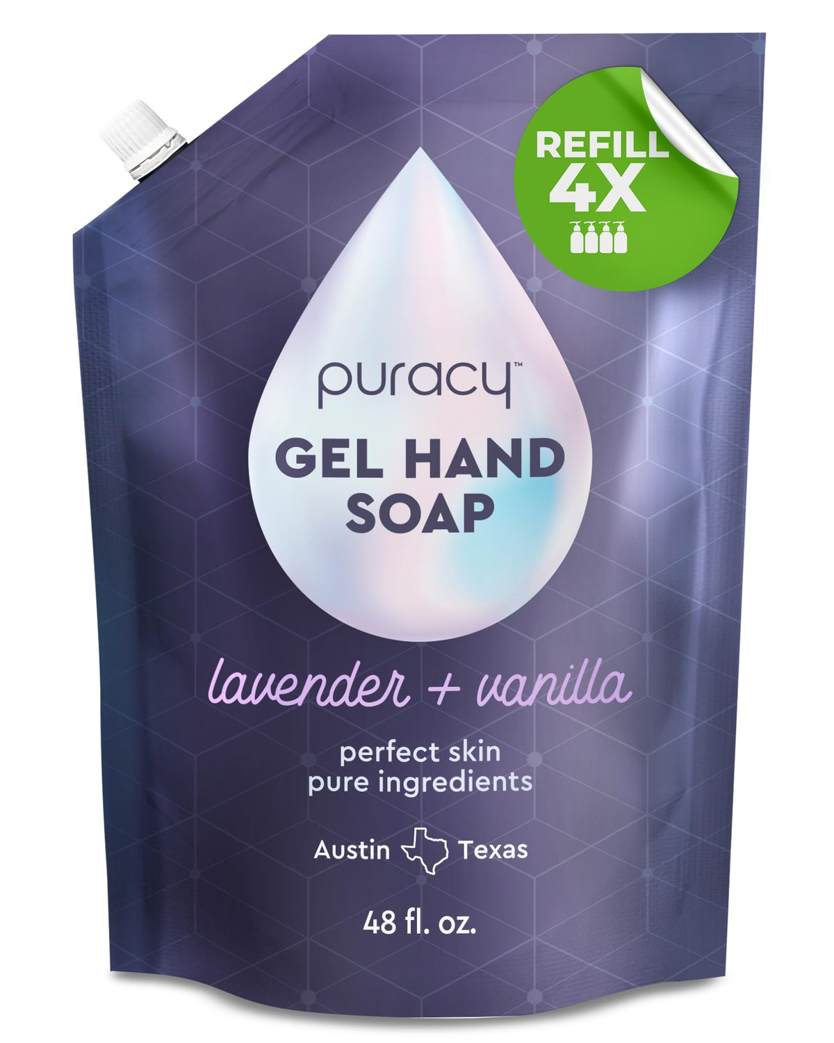 Puracy Organic Hand Soap Refill - Lavender & Vanilla, Moisturizing Gel, 48 Fl Oz