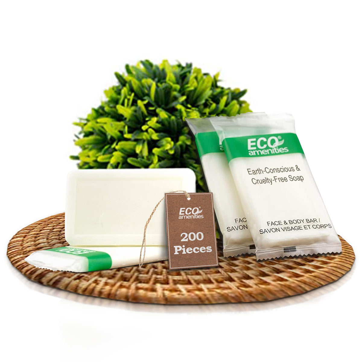 Eco Amenities Bar Soap Bulk - 200 Pack, 1 Oz Individually Wrapped Travel Soap For Hotels & Rentals