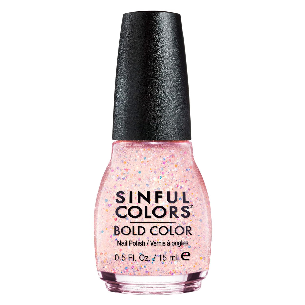 Sinfulcolors Pink Glitter Nail Polish 0.5 Oz - Professional Quality Glitter Finish