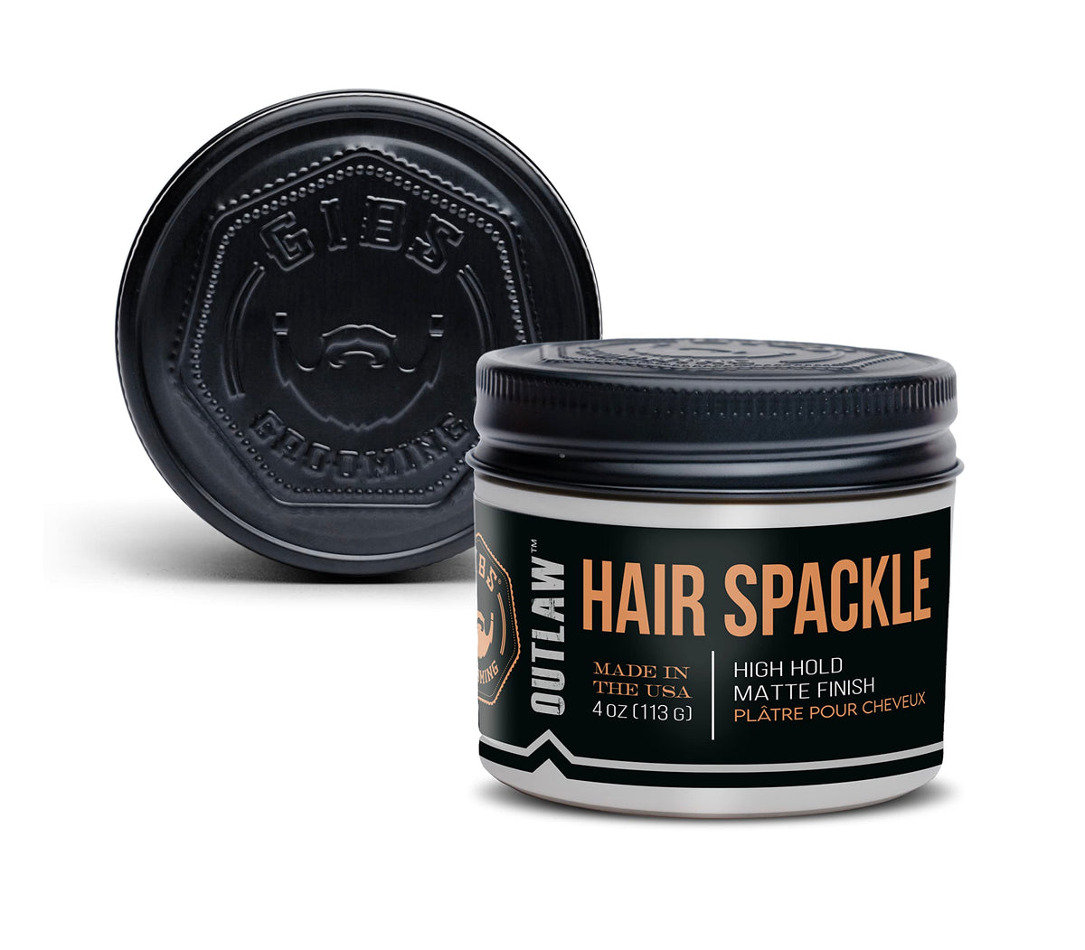 Gibs Outlaw Hair Spackle - High Hold Matte Finish Styling Gel - 4Oz