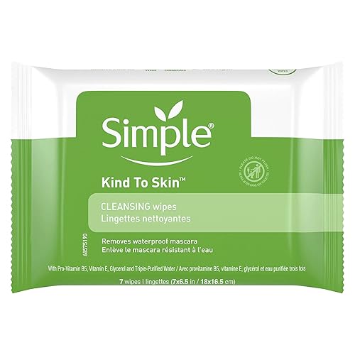 Simple Cleansing Facial Wipes - Hypoallergenic, 2 Pack (7 Count Each)