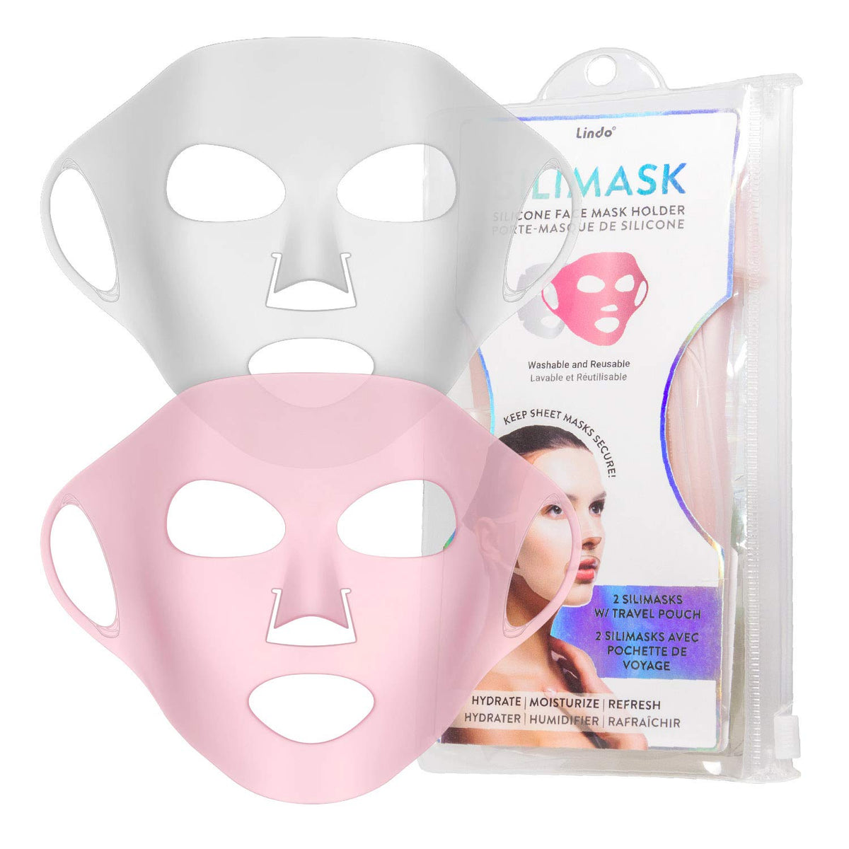 Lindo Silimask 2 Pack - Reusable Silicone Face Mask Holder For Sheet Masks & Moisturizing